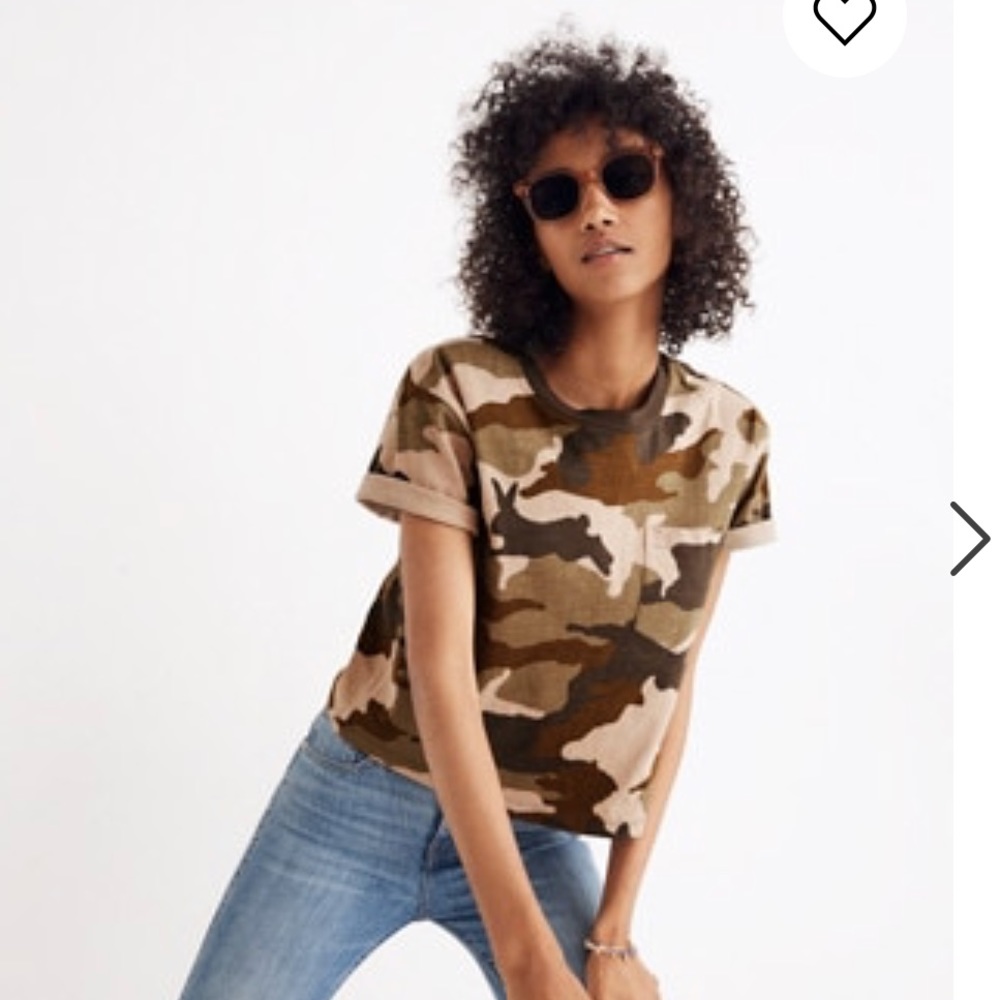 Madewell Easy Crop Tee in Cottontail Camo